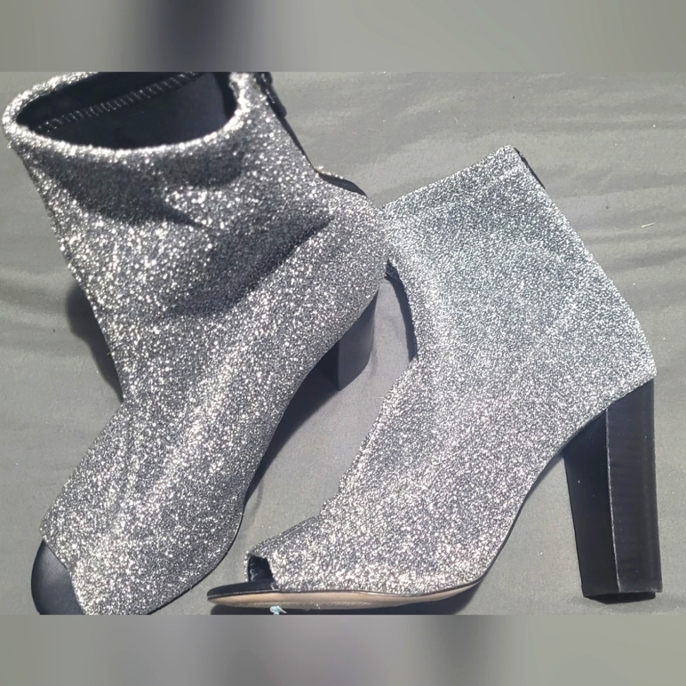 Silver Metallic Booties